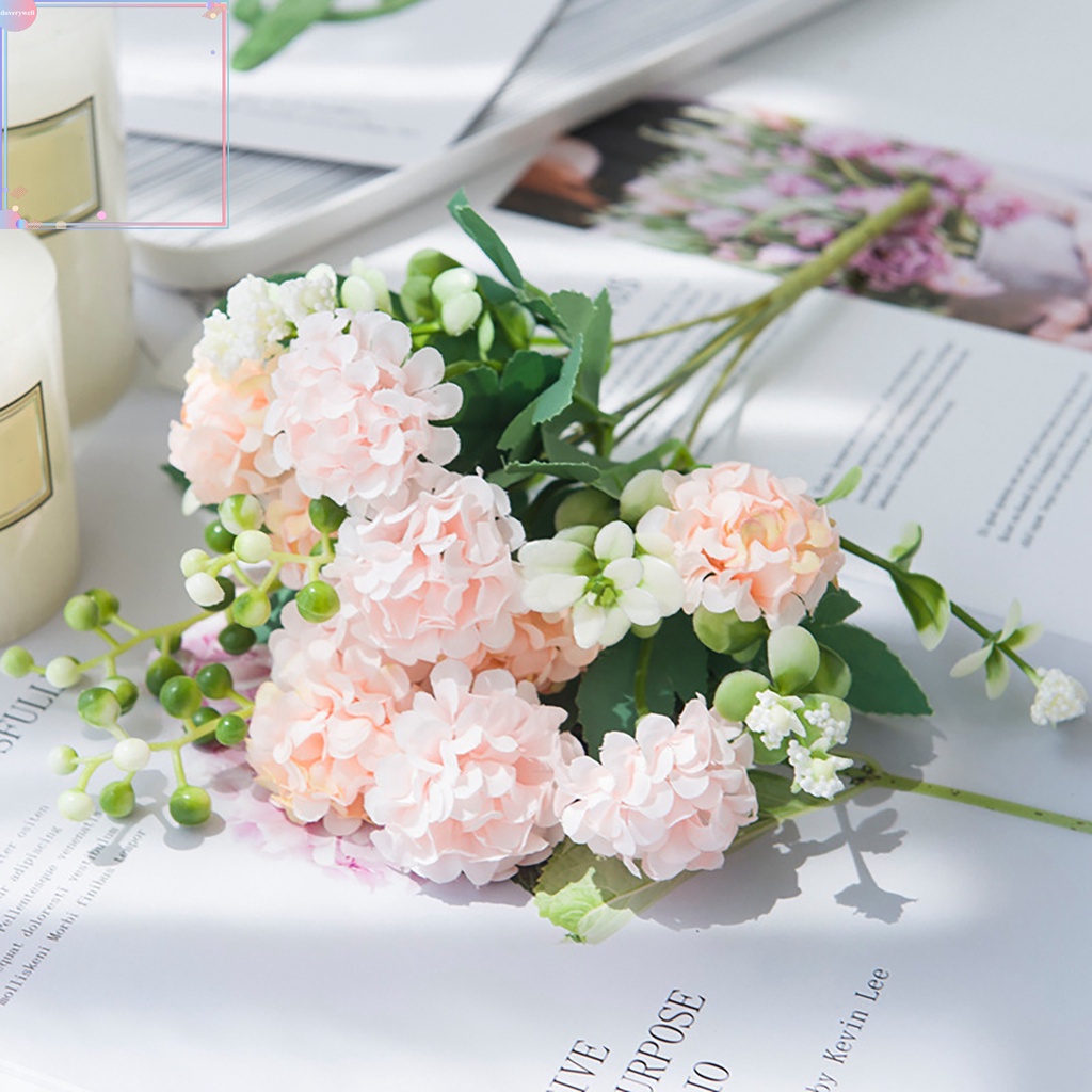 Bó hoa cẩm tú cầu nhân tạo chống tia UV có thể tái sử dụng trang trí sân vườn