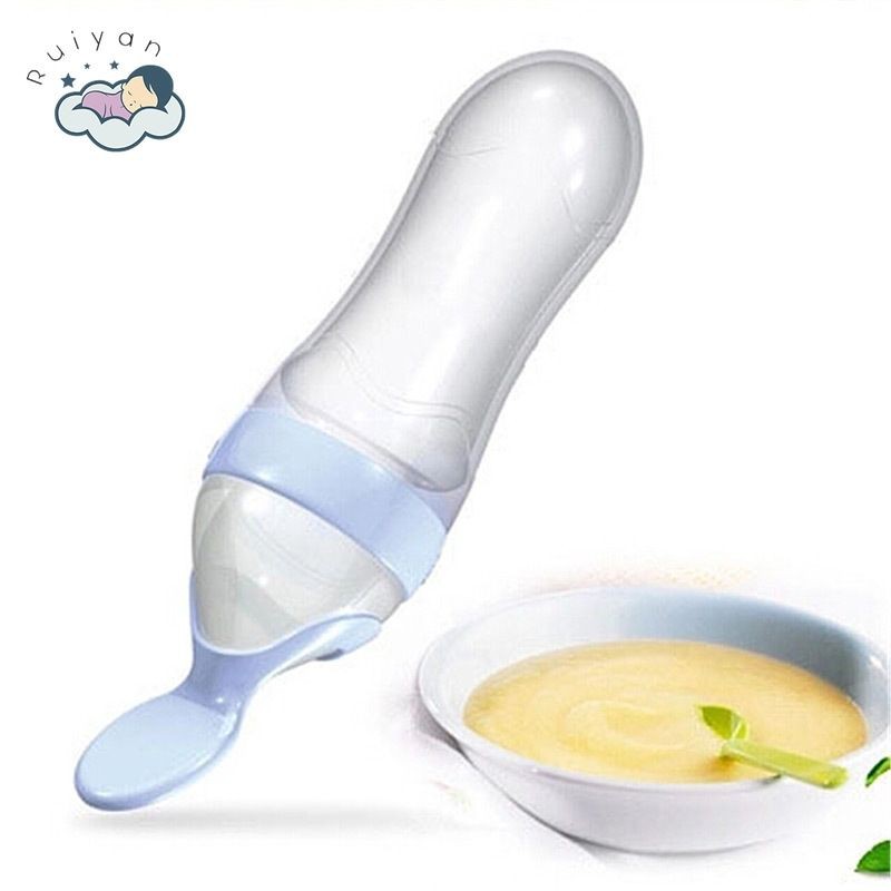 Bình Thìa Silicon Hỗ Trợ Bé Ăn Dặm , Bón Sữa , Cháo Cho Bé 90ml
