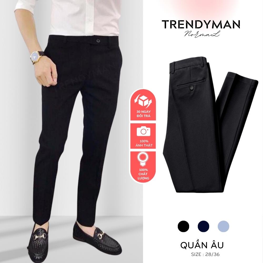 Quần tây âu nam Trendyman dáng ôm ống côn vải chống nhăn cao cấp không bai không xù