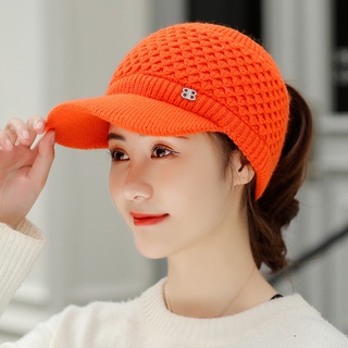 Mũ nón len nữ lưỡi trai hàn quốc mũ nửa đầu phong cách và cute