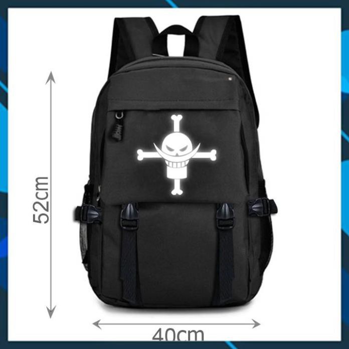 (SALE 50%) balo Luffy đảo hải tặc phản quang, Cặp Đảo Hải Tặc cao cấp - chuẩn may 3 lớp - 4 ngăn