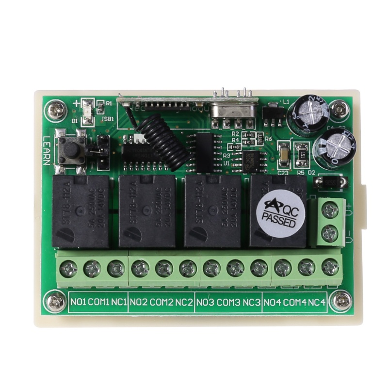 1 Bộ Thu Tín Hiệu Không Dây Điều Khiển Từ Xa DC 12V 4CH + 1 Bộ Phát 433mhz