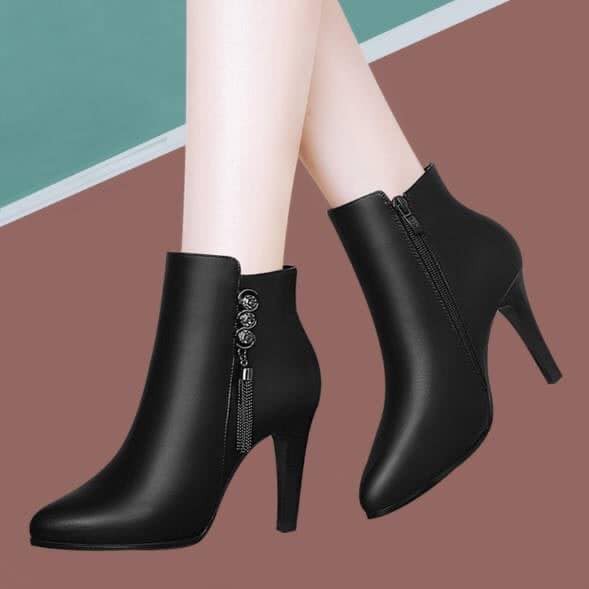 TP77181 Giày bốt nữ da thật cao 9cm cao cấp hàng nhập