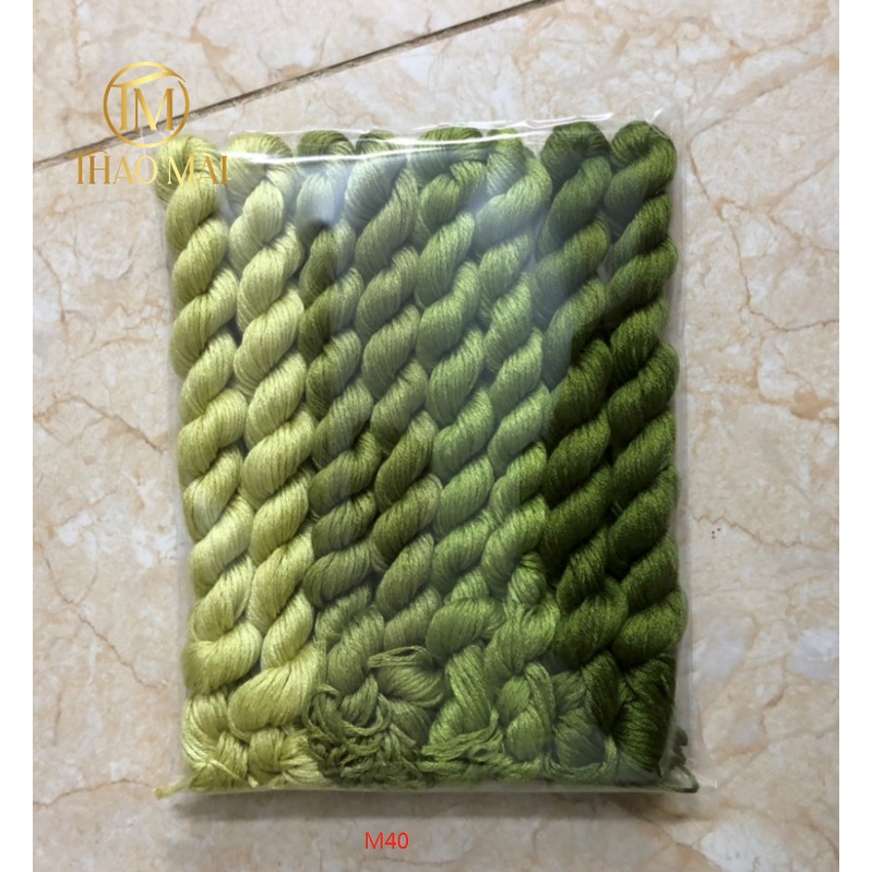 M40- Chỉ thêu Tay (chỉ thêu cotton - Chỉ Thô) sét 350m