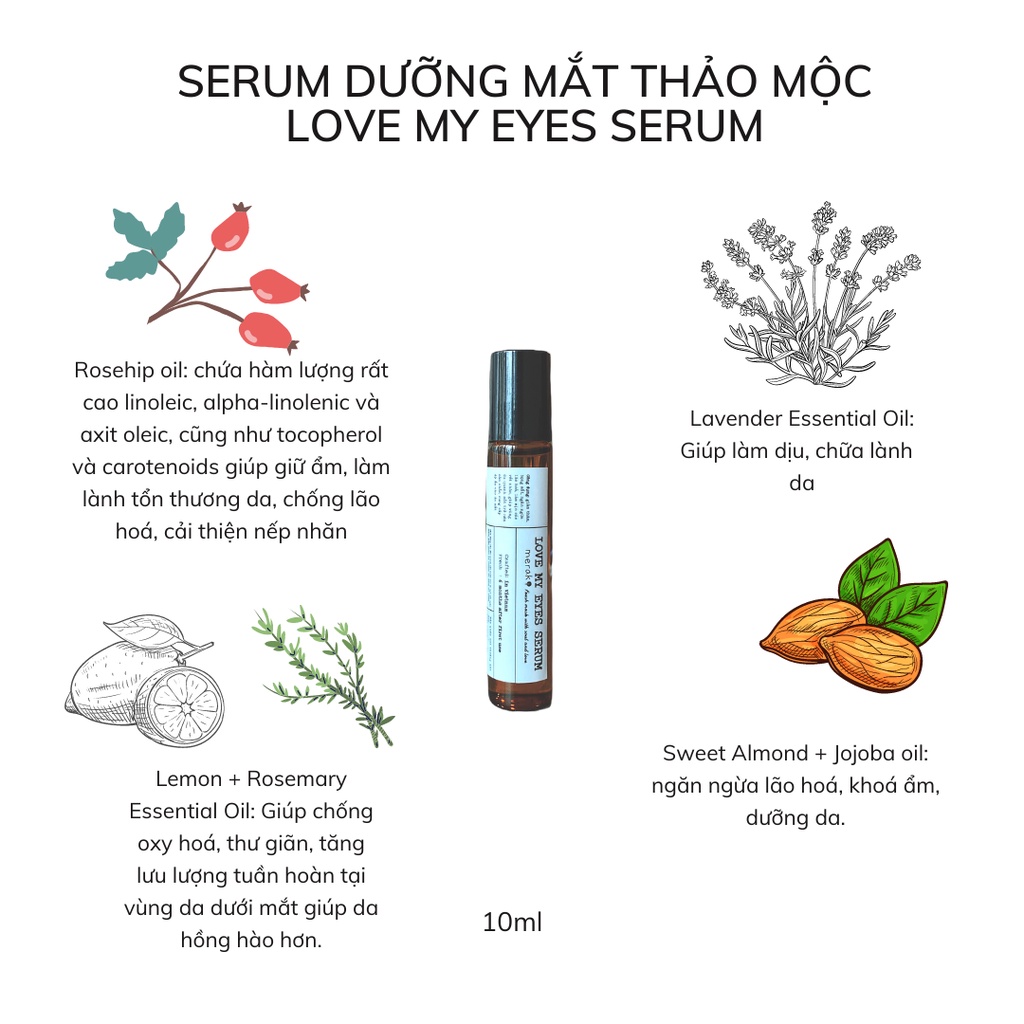 Serum Dưỡng Da Mắt Thảo Mộc Love My Eyes Serum Handmade