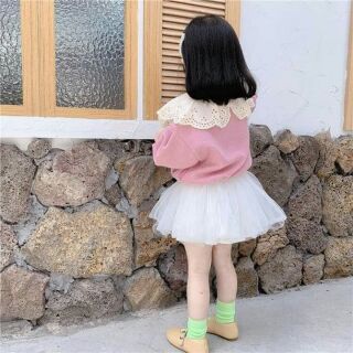 Áo khoác len cổ ren cao cấp cho bé