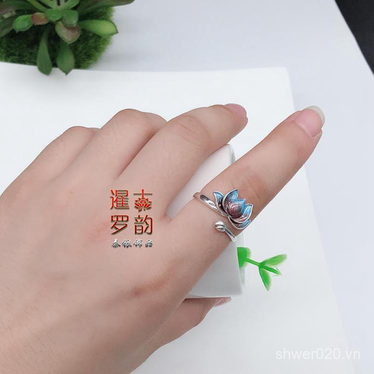Nhẫn bạc S925 hình hoa sen xinh xắn