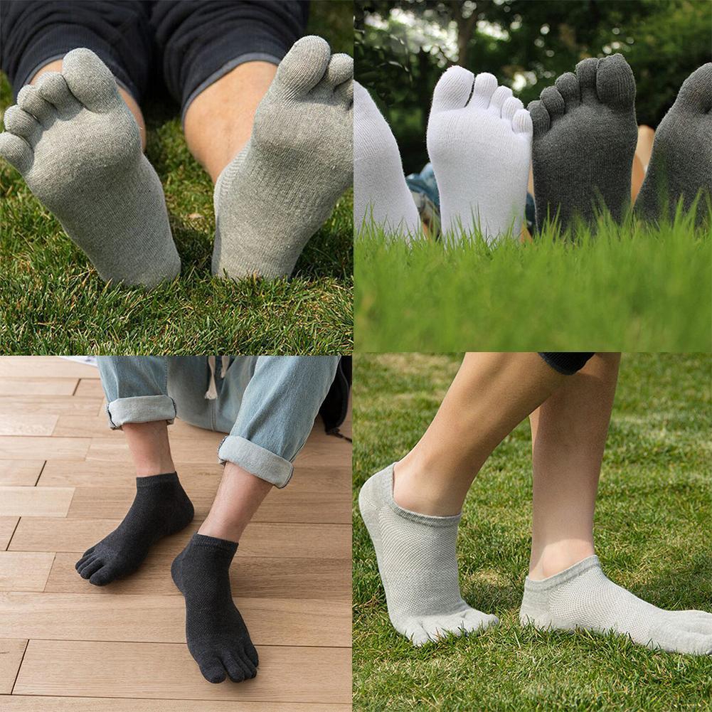 Vớ cotton xỏ ngón dạng trơn thoáng khí dành cho nam