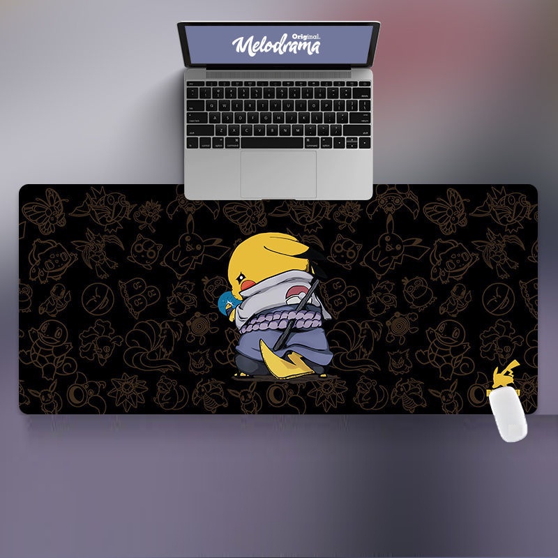 Tấm Lót Chuột Máy Tính Cỡ Lớn 80x30cm, 90x40cm Pokemon sắc nét, bo viền chắc chắn