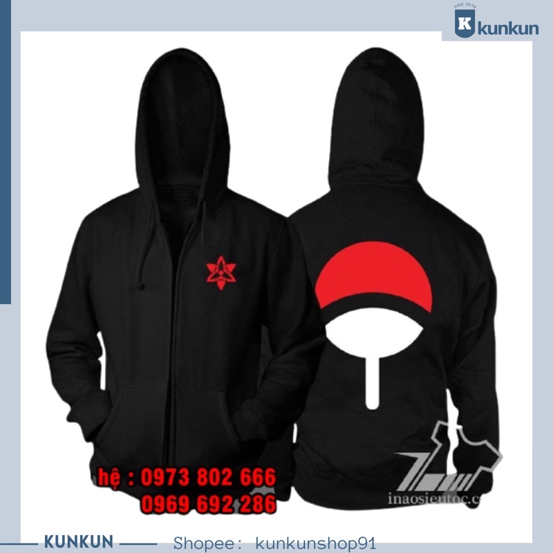 Áo Khoác Hoodie Nỉ Uchiha Itachi Naruto Nam Nữ Đủ Size