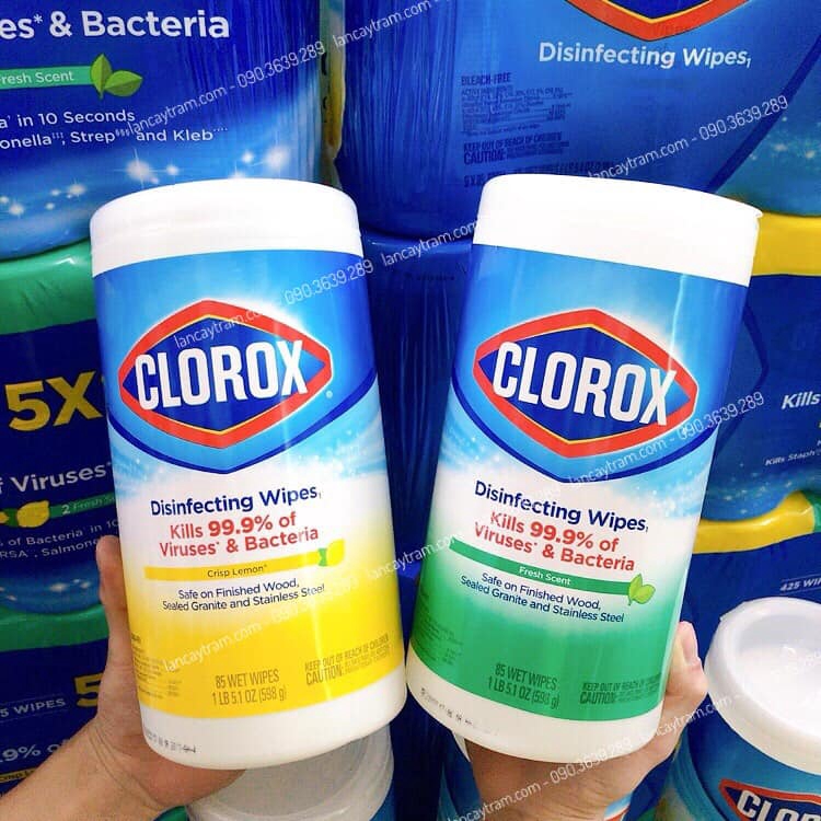 GIẤY ƯỚT LAU DIỆT KHUẨN 99.99% CLOROX DISINFECTING WIPES 85 MIẾNG/ HỘP