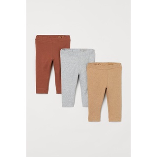 Set 3 quần legging vàng nâu có khuy điều chỉnh bụng HM H&M_hàng chính hãng authentic US