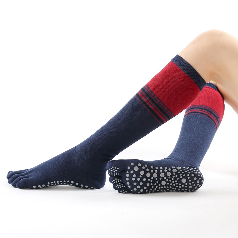 Vớ Cotton Cao Năm Ngón Chống Trượt Thoáng Khí Thời Trang Tập Yoga Cho Nữ