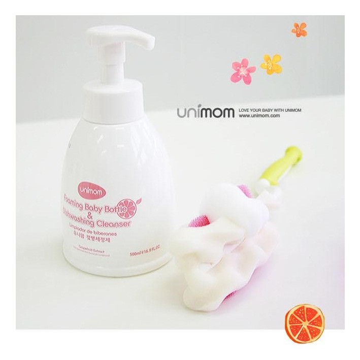 Nước rửa bình sữa Unimom 500ml (mẫu mới màu xanh)