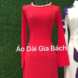 Bộ áo dài đỏ trơn cao cấp 250k