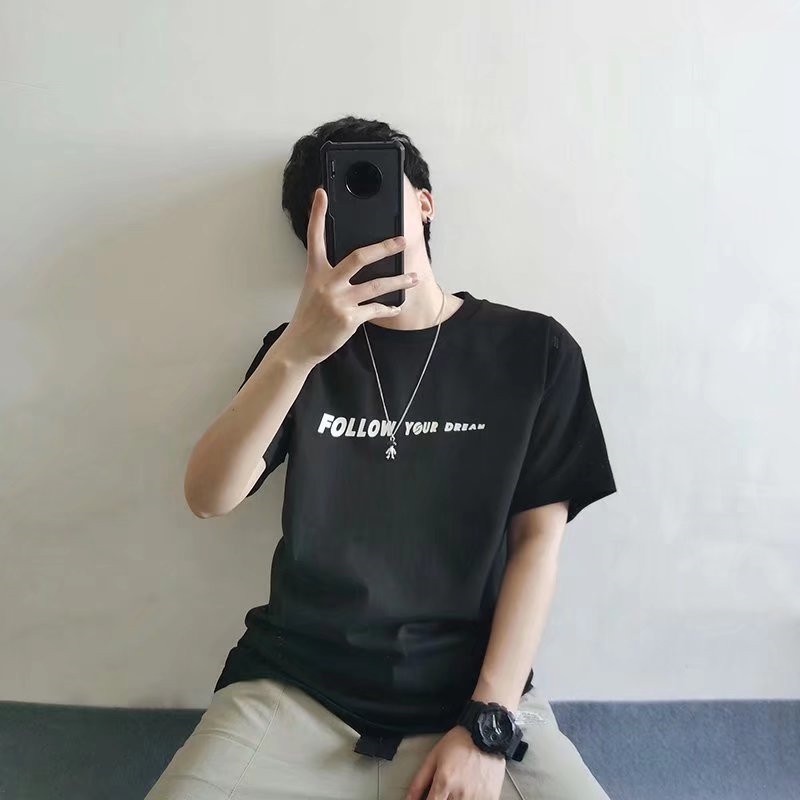 Áo Thun Tay Ngắn Cổ Tròn In Chữ Thời Trang Dành Cho Nam Size M-8XL