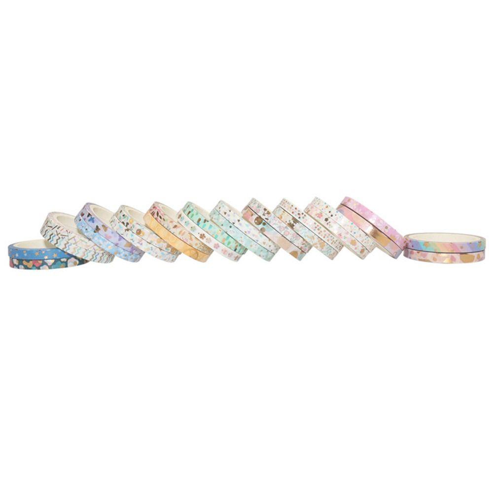 Set 24 Cuộn Băng Keo Dán Trang Trí Màu Đồng Thời Trang