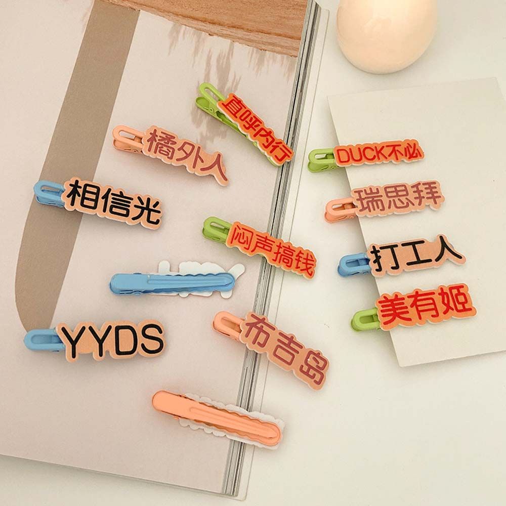 Kẹp tóc bằng nhựa resin màu kẹo hình học hoạt hình vui nhộn phong cách Hàn Quốc cho nữ