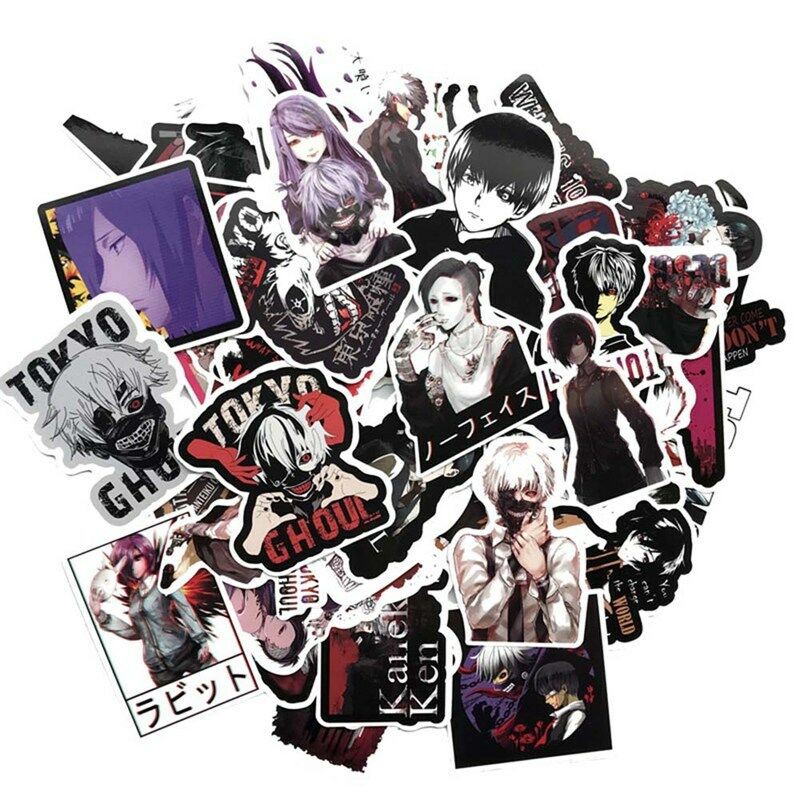 52 Pc Tokyo Ghoul Pegatinas Anime para Portátil Suitcas Monopatín Bicycle