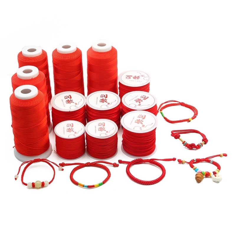 Bán lẻ 2m, 3m, 5m.. dây nilon đỏ làm vòng tay cực xinh