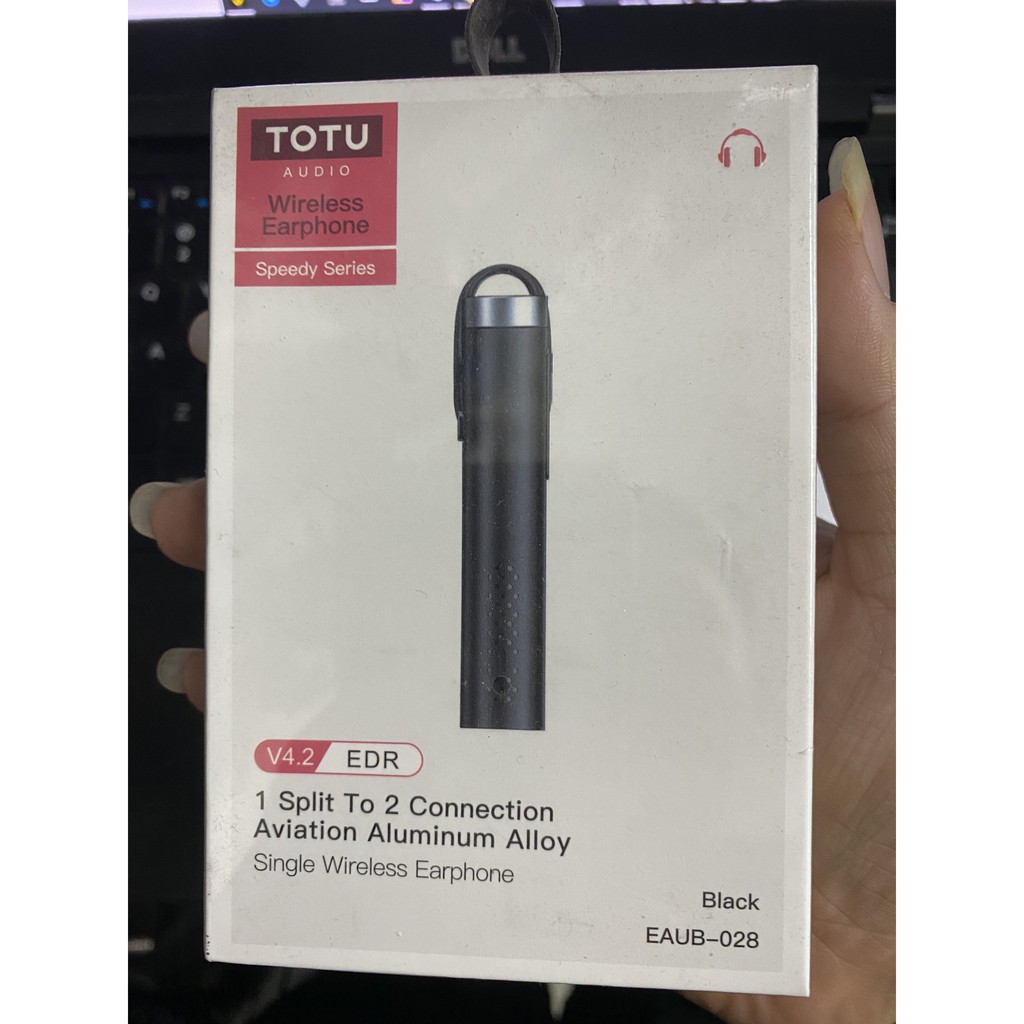 CHÍNH HÃNG TAI NGHE BLUETOOTH TOTU 028 ( NÚT GẠT BẬT TẮT DỄ DÀNG , NGHE GỌI RÕ RÀNG NGHE NHẠC HAY.