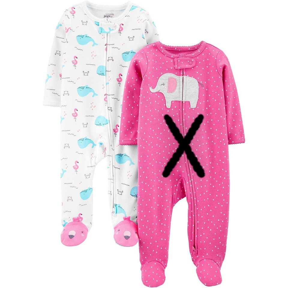 [Size Newborn] Body sleep, bodysuit xuất dư màu trắng họa tiết cá voi