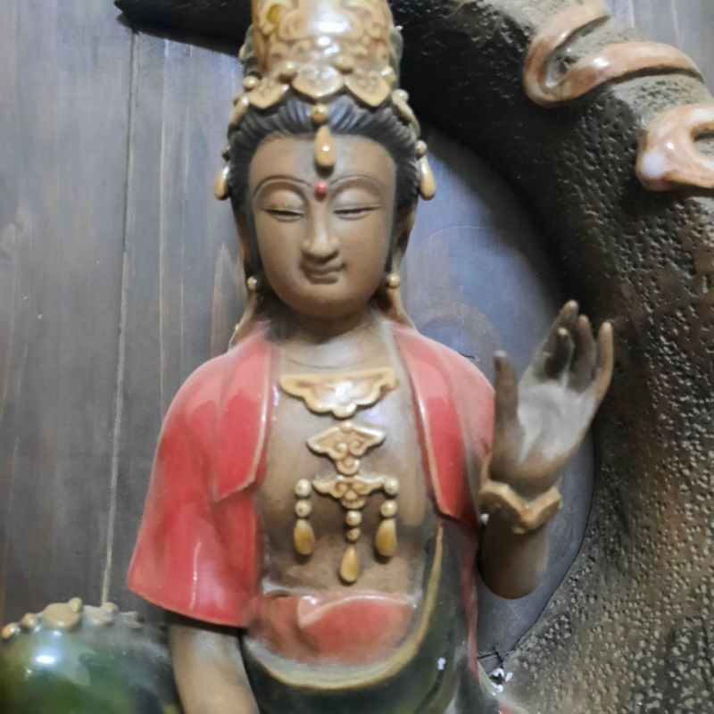 Tượng Phật Quan Âm Tự Tại bằng gốm xứ sưu tầm lưu kho lâu năm thần thái đẹp tuyệt