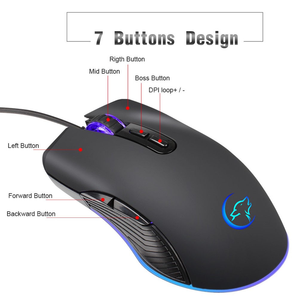 Chuột Gaming Hel + Ywyt G830 4 Màu 3200dpi