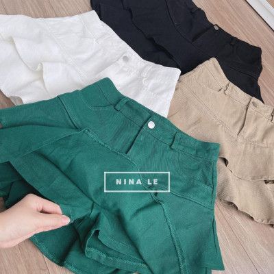 Chân váy bò dáng tầng bèo Quảng châu