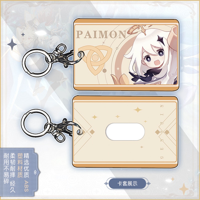 Anime Genshin Impact Abs Sinh viên Id Xe buýt Chủ thẻ ngân hàng Kell Xiao Venti Keychain Card Case Bìa Hộp Mặt Dây Chìa Khóa Trang Trí Nội Thất Cosplay Quà Tặng