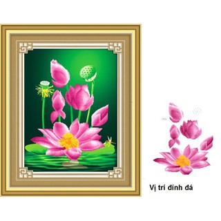 Tranh đính đá hoa treo cầu thang