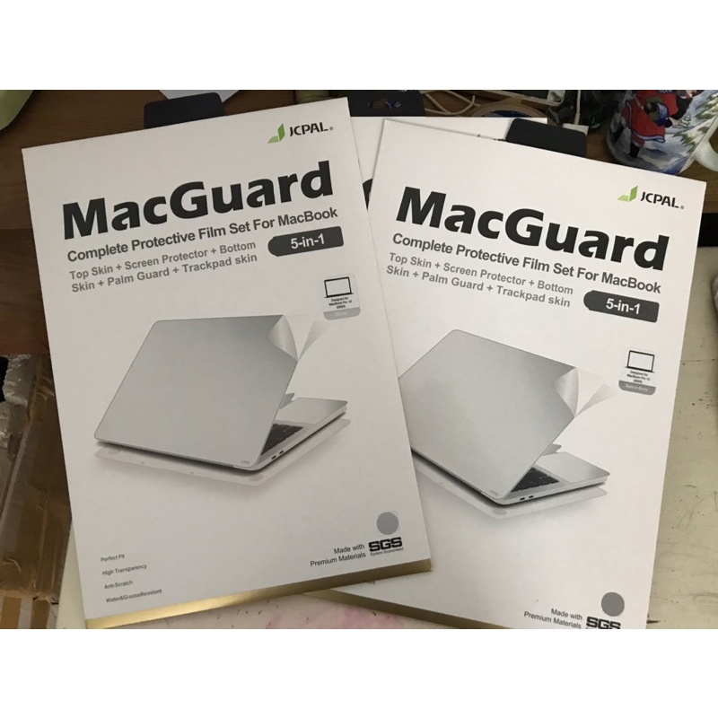 Bộ dán Macguard JCPal 5 in 1  Pro 13" 15" 2012-2016-2017-2018-2019-2020 M1 Gray , Silver tem nhập khẩu