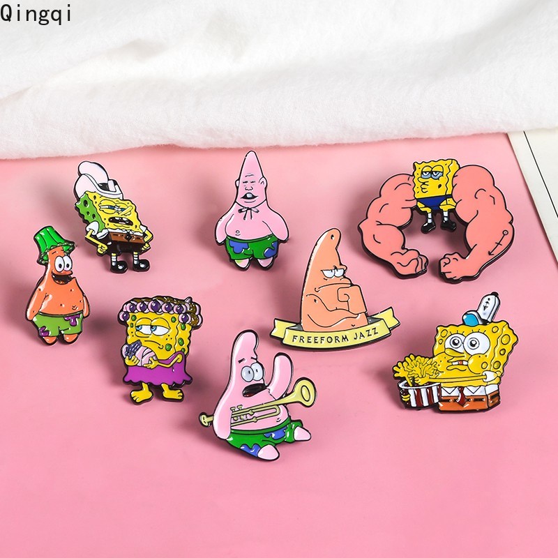 Ghim cài áo Miss Zoe tráng men kiểu hoạt hình Spongebob Squarepants Patrick Starbrooch vui nhộn cho trẻ em/ người yêu