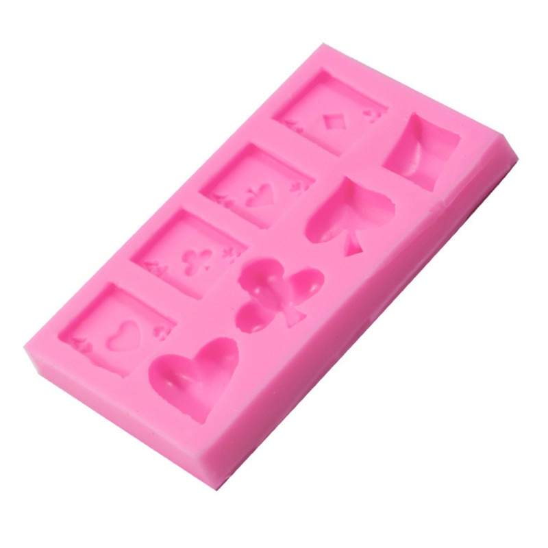 Khuôn Silicone 8 Lỗ Làm Bánh Mousse Chocolate Hình Lá Bài Poker