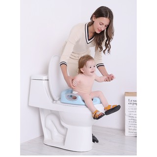 Bệ ghế ngồi bồn cầu kèm tay vịn an toàn cho trẻ