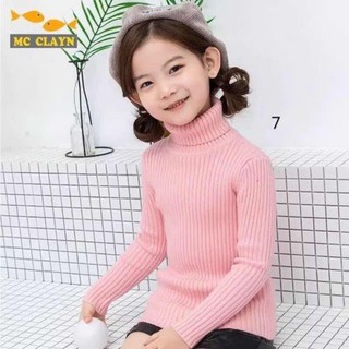Áo len cổ lọ cho bé gái 3-4 tuổi