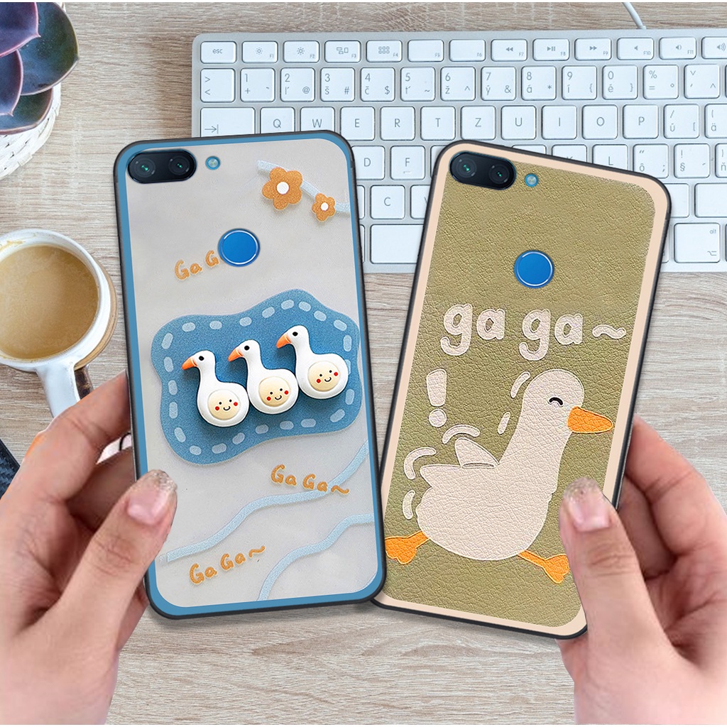 Ốp Xiaomi mi 8 lite bộ hình cute dễ thương gấu thỏ xinh xắn vẽ tay lạ mắt