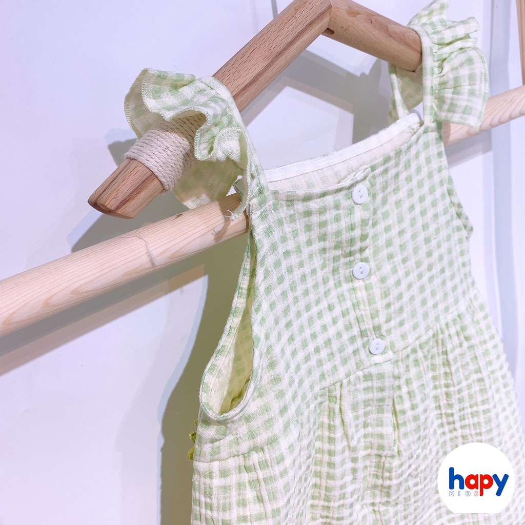 Váy cho bé gái HAPYKIDS 2 dây chất xô muslin cho mùa hè mát mẻ, đầm cho bé từ 0-4 tuổi [V22.05]