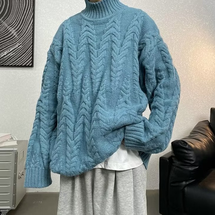 Áo sweater Cổ Tròn Dáng Rộng Màu Sắc Đơn Giản Cho Nam Giới