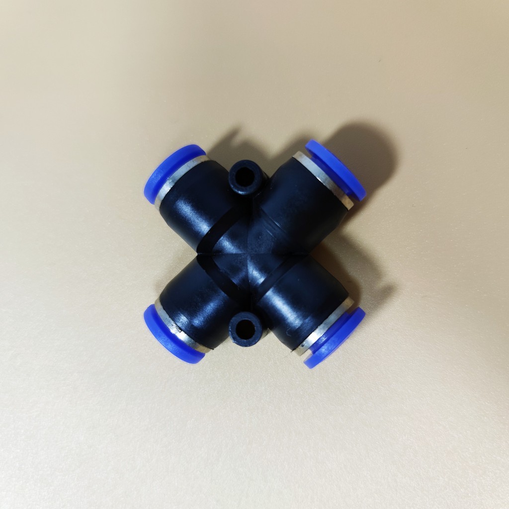 Đầu nối nhanh chữ thập 4 hướng nhựa nối ống 8mm - 8mm