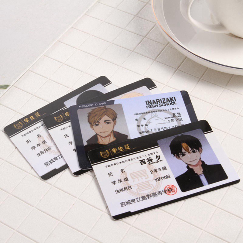 Thẻ căn cước bằng PVC phong cách hoạt hình Haikyuu! Hinata Shoyo cho bé