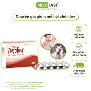 Hỗ trợ giảm tiết mồ hôi tay, chân - Defolim Hộp 30 viên - từ thảo dược