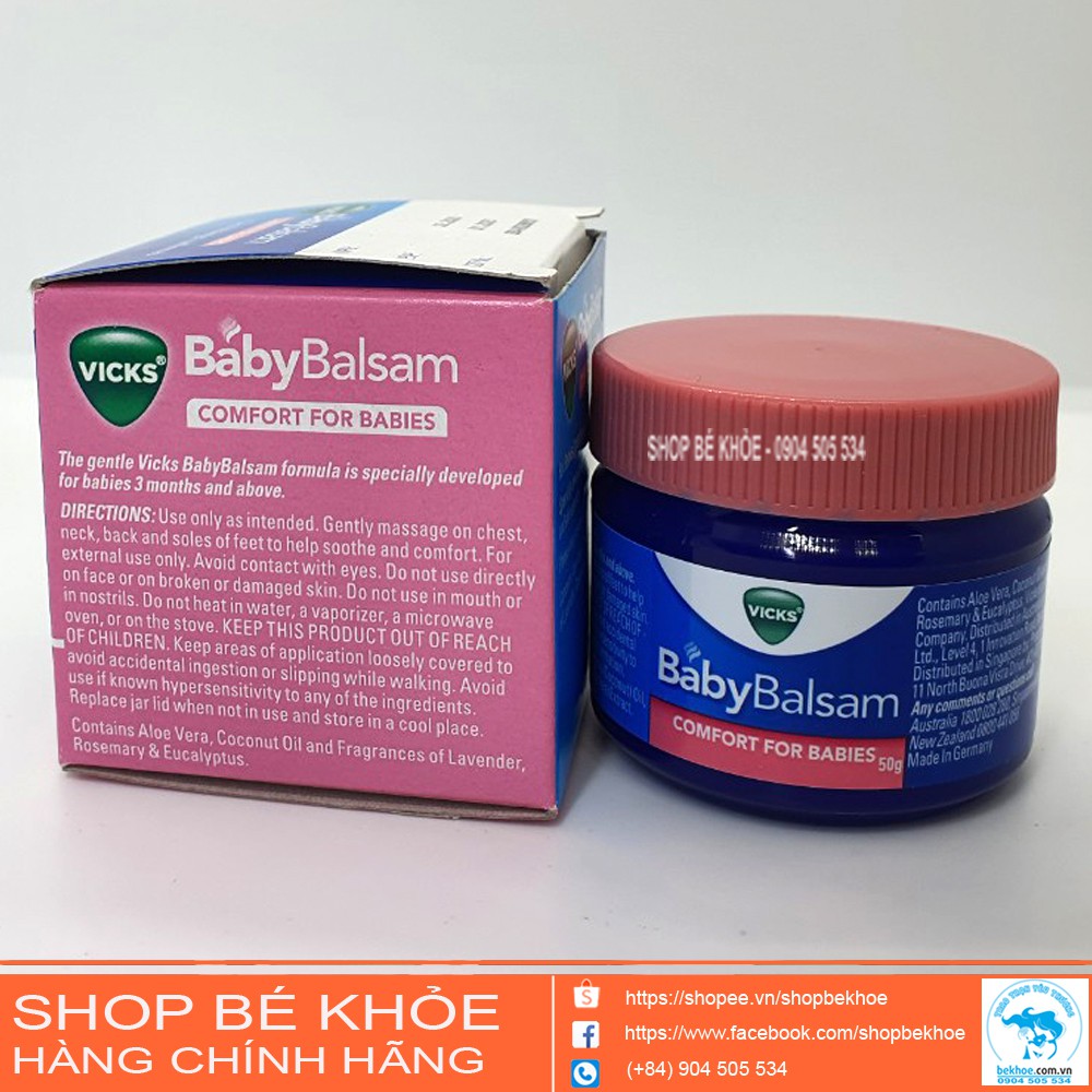 Dầu Vicks Baby Balsam - dầu bôi ấm ngực cho bé