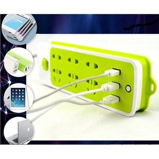  Ổ cắm điện đa năng-6 lổ cắm điện, 3 lỗ sạc USB
