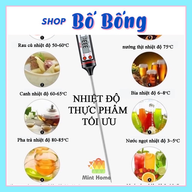 Que đo nhiệt độ sữa, thức ăn, nhiệt độ nước tắm cho bé shop bố bống