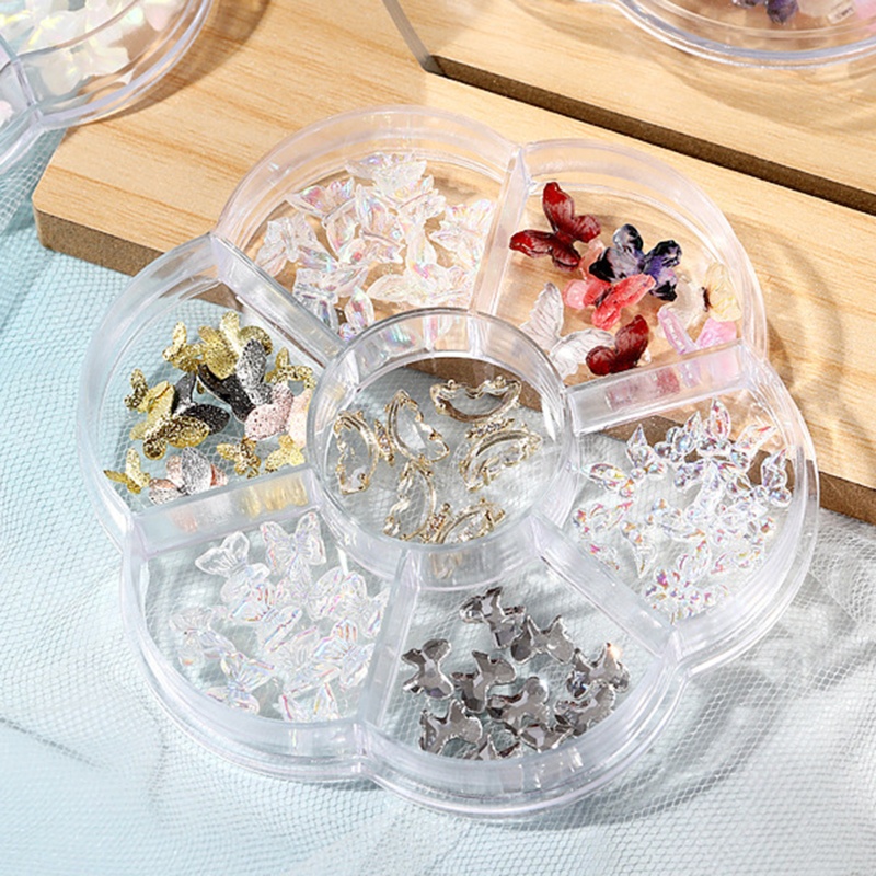 Set 7 Phụ Kiện Trang Trí Móng Tay Nghệ Thuật Nhiều Loại Có Thể Xoay Vòng