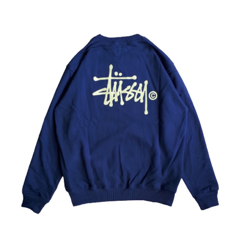 STUSSY Áo Sweater Cổ Tròn Màu Xanh Navy Đơn Giản Thời Trang Cho Nam Giới | BigBuy360 - bigbuy360.vn