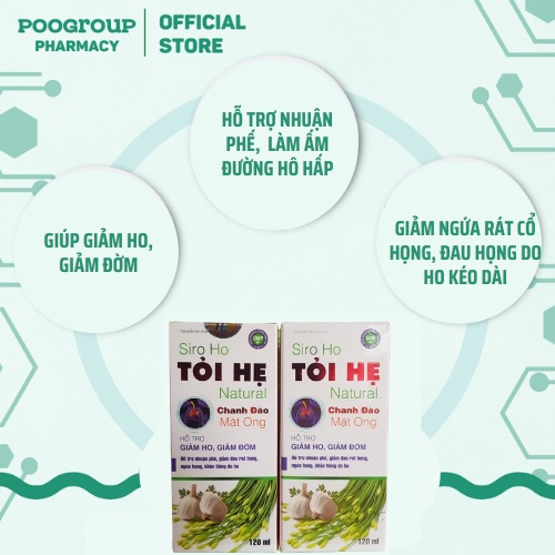 Siro Tỏi Hẹ Natural Chanh Đào Mật Ong giảm ho, giảm đờm, đau rát họng khàn tiếng hiệu quả