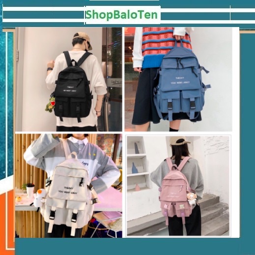 Balo thời trang 2 khoá sập cực đẹp (kèm 2 stick gắn Balo)