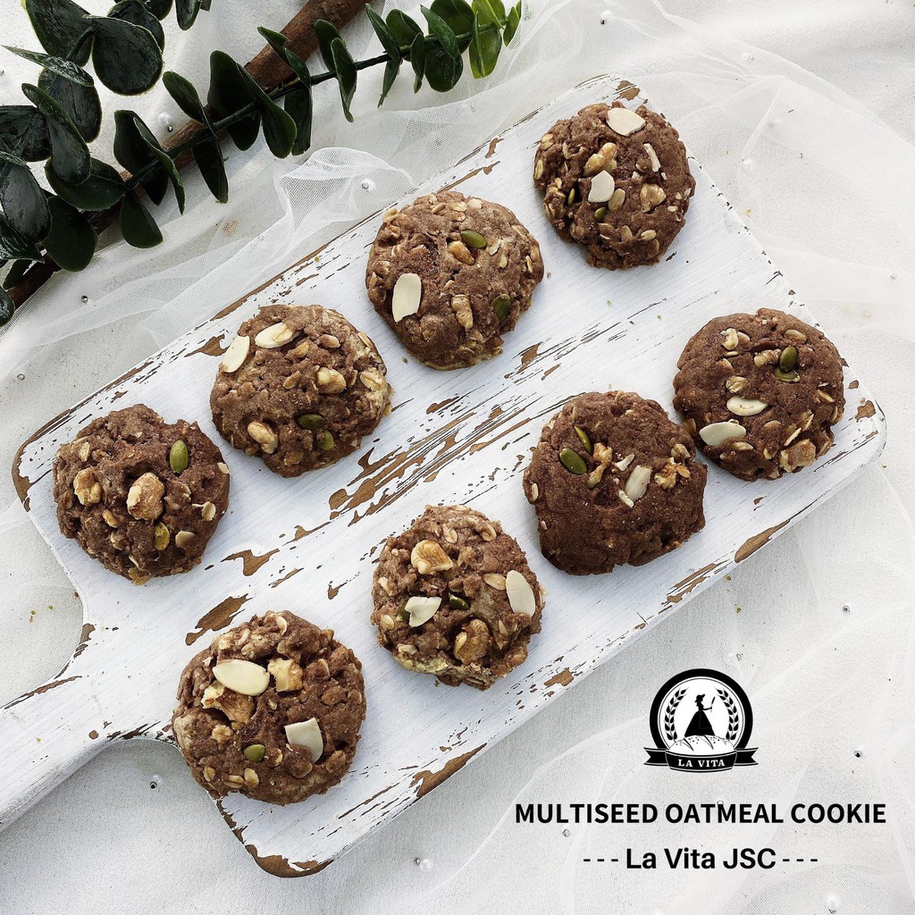 Bánh Quy Yến Mạch Ngũ Cốc Ăn Kiêng (Túi Zip 8 Cái) - Multiseed Oatmeal Cookies (Pack 8)